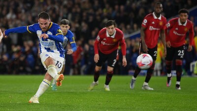 Alexis MacAllister takes the winning penalty for Brighton Alexis MacAllister takes the winning penalty for Brighton