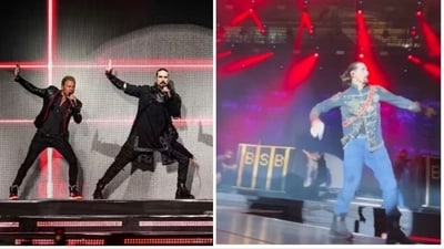 Backstreet Boys during the Mumbai concert on May 4. Backstreet Boys during the Mumbai concert on May 4.
