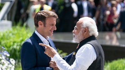French President Emmanuel Macron and Indian Prime Minister Narendra Modi. (@EmmanuelMacron) French President Emmanuel Macron and Indian Prime Minister Narendra Modi. (@EmmanuelMacron)