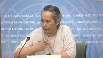 Elizabeth Tan, UNHCR's Director of International Protection, at a briefing in Geneva. (Twitter)