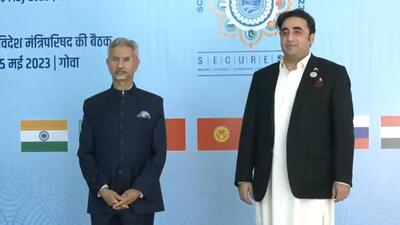 Jaishankar greeted Pakistan foreign minister with a namaste. (ANI) Jaishankar greeted Pakistan foreign minister with a namaste. (ANI)