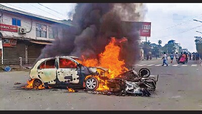Manipur saw one of its darkest and longest nights on May 4. The delicate balance between the people of the hills and those from the plains was disturbed once more (PTI) Manipur saw one of its darkest and longest nights on May 4. The delicate balance between the people of the hills and those from the plains was disturbed once more (PTI)