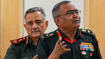 Chief of Defence Staff General Anil Chauhan with Chief of the Army Staff General Manoj Pande. (PTI) Chief of Defence Staff General Anil Chauhan with Chief of the Army Staff General Manoj Pande. (PTI)