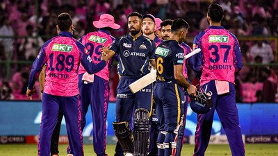 Gujarat Titans defeated Rajasthan Royals by nine wickets in Match 48 of IPL 2023, in Jaipur. (PTI) Gujarat Titans defeated Rajasthan Royals by nine wickets in Match 48 of IPL 2023, in Jaipur. (PTI)