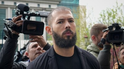 Andrew Tate arrives at the Bucharest Tribunal, in Bucharest, Romania. (AP) Andrew Tate arrives at the Bucharest Tribunal, in Bucharest, Romania. (AP)