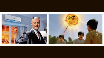 TV ads signalled the onset of the season. (Above right) The energy drink Glucon-D had its iconic sun sucking the energy from children with a straw. By 2018, Onida’s horned devil TV mascot was helping drive AC sales. TV ads signalled the onset of the season. (Above right) The energy drink Glucon-D had its iconic sun sucking the energy from children with a straw. By 2018, Onida’s horned devil TV mascot was helping drive AC sales.