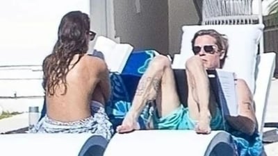 Brad and his new girlfriend Ines de Ramon spotted sunbathing in Mexico where they spent New Year 's Eve. (Instagram/brad_wikpink20) Brad and his new girlfriend Ines de Ramon spotted sunbathing in Mexico where they spent New Year 's Eve. (Instagram/brad_wikpink20)