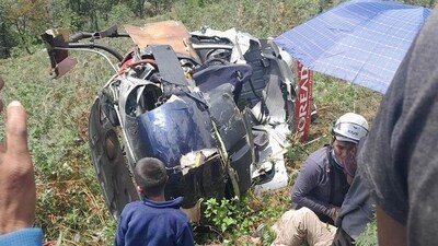 The crash happened near the Bhotekhola River in the Sankhuwasabha district. (ANI) The crash happened near the Bhotekhola River in the Sankhuwasabha district. (ANI)