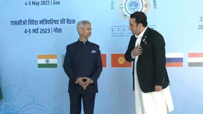 External affairs minister S Jaishankar with his Pakistani counterpart Bilawal Bhutto Zardari.