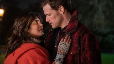 Priyanka Chopra and Sam Heughan in Love Again. Priyanka Chopra and Sam Heughan in Love Again.