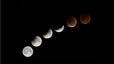 The changes observed in moon on a lunar eclipse day. The next lunar eclipse is scheduled for October 28-29 this year. It will be a partial lunar eclipse. It will be visible in Europe and most of Asia and Africa, and will be seen rising over the extreme eastern Americas, and setting over Australia. (HT Photo) The changes observed in moon on a lunar eclipse day. The next lunar eclipse is scheduled for October 28-29 this year. It will be a partial lunar eclipse. It will be visible in Europe and most of Asia and Africa, and will be seen rising over the extreme eastern Americas, and setting over Australia. (HT Photo)