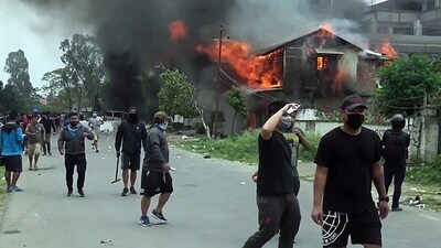 Vandalism and arson occurred in several districts of Manipur as tensions grip the northeastern state. (ANI)