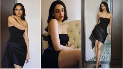 Sobhita Dhulipala has been making headlines recently, not just for her outstanding performances on the silver screen, but also for her impeccable sense of style. Her fashion choices are always on point, and she effortlessly exudes elegance and glamour. In her latest stills, she can be seen donning a mesmerizing all-black ensemble, which has left her fans in awe. (Instagram/@sobhitad) Sobhita Dhulipala has been making headlines recently, not just for her outstanding performances on the silver screen, but also for her impeccable sense of style. Her fashion choices are always on point, and she effortlessly exudes elegance and glamour. In her latest stills, she can be seen donning a mesmerizing all-black ensemble, which has left her fans in awe. (Instagram/@sobhitad)