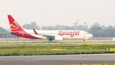 spicejet aircraft at IGI airport Delhi spicejet aircraft at IGI airport Delhi