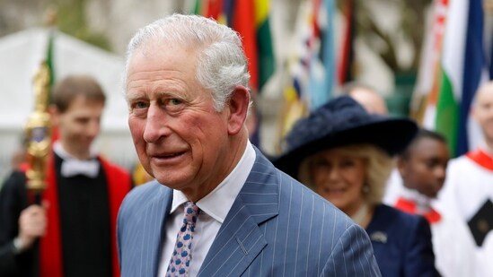 King Charles Coronation: Britain's Prince Charles and Camilla, in the background, leave after attending the annual Commonwealth Day service at Westminster Abbey in London. (AP)