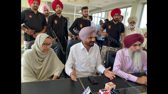 Sidhu Moose Wala’s father Balkaur Singh and mother Charan Kaur are going to visit all the nine assembly segments to seek justice for their deceased son. (HT Photo)