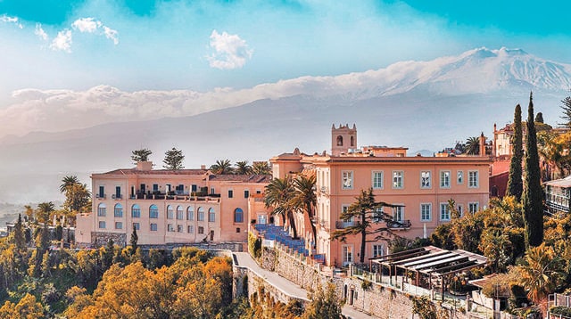 The Four Seasons hotel in Taormina is one of the most visually stunning hotels in Sicily and was the setting for The White Lotus Season 2. The Four Seasons hotel in Taormina is one of the most visually stunning hotels in Sicily and was the setting for The White Lotus Season 2.