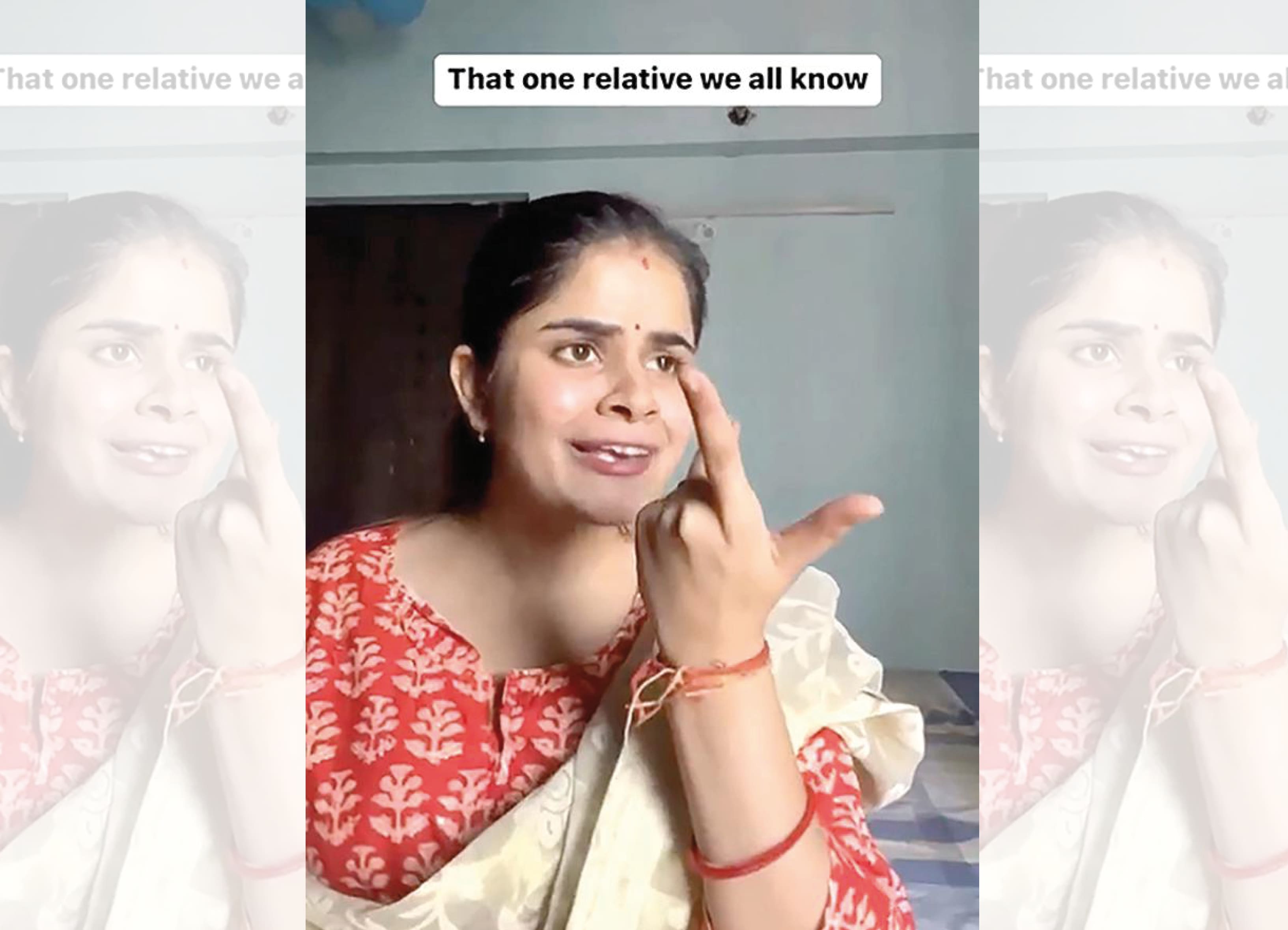 Durga plays various characters and people, most of which are drawn from her observations of people around her. (@dharnaaaaa) Durga plays various characters and people, most of which are drawn from her observations of people around her. (@dharnaaaaa)