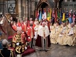 King Charles III during his coronation ceremony in Westminster Abbey. 