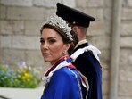 Britain's Prince William and Kate, the Princess of Wales arrive at Westminster Abbey ahead of the coronation of King Charles III. 
