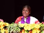 Mayurbhanj: President Droupadi Murmu speaks during the 12th convocation of Maharaja Sriram Chandra Bhanja Deo University, at Baripada in Mayurbhanj district, Saturday, May 6, 2023. (PTI Photo) Mayurbhanj: President Droupadi Murmu speaks during the 12th convocation of Maharaja Sriram Chandra Bhanja Deo University, at Baripada in Mayurbhanj district, Saturday, May 6, 2023. (PTI Photo)