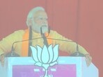 Prime Minister Narendra Modi address a rally in Karnataka's Badami. (Twitter/BJP)