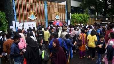 Students at NEET exam centre. (Representative Image/HT File Photo)