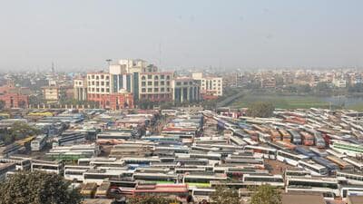 Buses parked in Patna. (HT file)