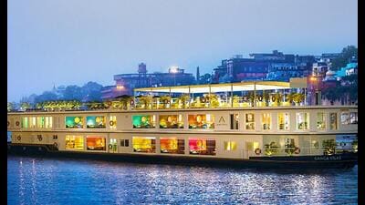 Cities of northern India with cultural significance were covered during the voyage, depicting the tales from the Ganga Aarti of Varanasi ghat to cities such as Patna (Bihar), Sahibganj (Jharkhand), Kolkata (West Bengal), Dhaka (Bangladesh), Guwahati (Assam), showcasing a composite ethos. (PTI) Cities of northern India with cultural significance were covered during the voyage, depicting the tales from the Ganga Aarti of Varanasi ghat to cities such as Patna (Bihar), Sahibganj (Jharkhand), Kolkata (West Bengal), Dhaka (Bangladesh), Guwahati (Assam), showcasing a composite ethos. (PTI)