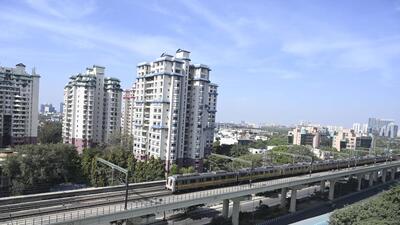 Gurugram, India- February 24, 2023: Huda city center metro station is the last station of the Gurugram at sector-29, A metro extension project will start from Huda centre to Cyber Hub in a loop. It will be 28 .5 kms, in Gurugram, India, on Friday, 24 February 2023. (Photo by Parveen Kumar/Hindustan Times)(Pic to go with Abhishek Behl's story) Gurugram, India- February 24, 2023: Huda city center metro station is the last station of the Gurugram at sector-29, A metro extension project will start from Huda centre to Cyber Hub in a loop. It will be 28 .5 kms, in Gurugram, India, on Friday, 24 February 2023. (Photo by Parveen Kumar/Hindustan Times)(Pic to go with Abhishek Behl's story)