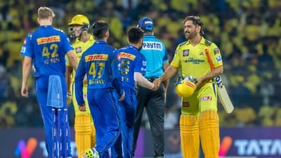MS Dhoni after CSK's win vs MI. (AP) MS Dhoni after CSK's win vs MI. (AP)