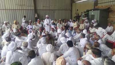 Khap leaders attending a panchayat in Rohtak’s Meham on Saturday. (Manoj Dhaka) Khap leaders attending a panchayat in Rohtak’s Meham on Saturday. (Manoj Dhaka)