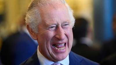 King Charles Coronation: Britain's King Charles III smiles as he speaks with guests during a Realm Governors General and Prime Ministers Lunch, at Buckingham Palace. (AFP) King Charles Coronation: Britain's King Charles III smiles as he speaks with guests during a Realm Governors General and Prime Ministers Lunch, at Buckingham Palace. (AFP)