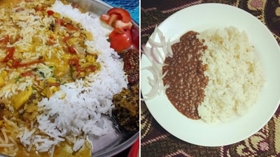 Dal (lentils) with steamed rice and mixed vegetables: Dal is a good source of plant-based protein and fibre, and mixed vegetables are easy to digest. (Pinterest)