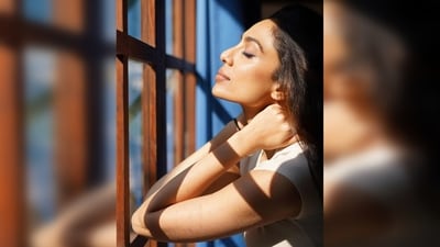 In the photos, Sobhita Dhulipala can be seen wearing a white cropped t-shirt and low-waist trousers.&nbsp; (Instagram/@sobhitad)