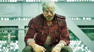 Shah Rukh Khan in a still from Jawan teaser. Shah Rukh Khan in a still from Jawan teaser.