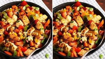 Stir-fry made with vegetables and paneer: A stir-fry made with lots of colourful vegetables and paneer can be a light and satisfying dinner. Paneer is a good source of protein and calcium. (Pinterest)