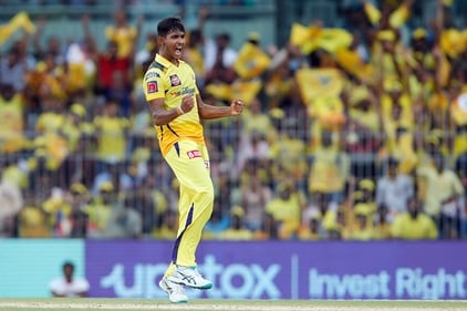 Matheesha Pathirana for CSK. (IPL Twitter) Matheesha Pathirana for CSK. (IPL Twitter)