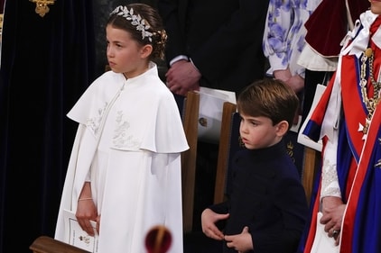 Princess Charlotte and Prince Louis at the coronation ceremony of King Charles III. (AP) Princess Charlotte and Prince Louis at the coronation ceremony of King Charles III. (AP)