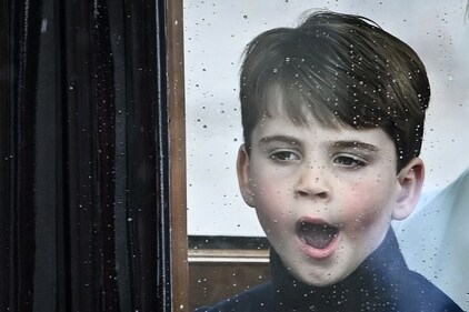Britain's Prince Louis of Wales travels back to Buckingham Palace from Westminster Abbey. (AFP) Britain's Prince Louis of Wales travels back to Buckingham Palace from Westminster Abbey. (AFP)