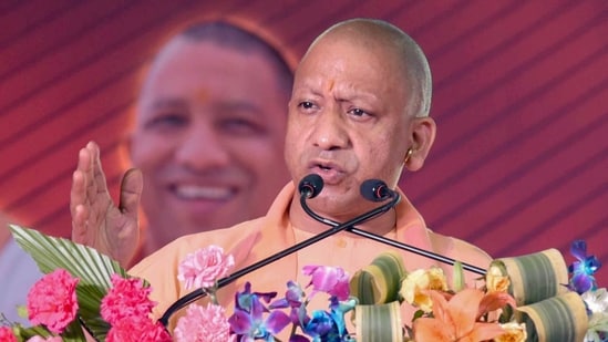 Uttar Pradesh chief minister Yogi Adityanath targeted Congress on 'proposing to ban' Bajrang Dal in Karnataka. (Ashok Dutta)