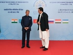 Jaishankar with Pakistan foreign minister Bilawal Bhutto in Goa on Friday. (ANI) Jaishankar with Pakistan foreign minister Bilawal Bhutto in Goa on Friday. (ANI)