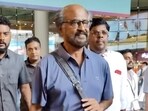 Rajinikanth at Mumbai airport on Sunday. (Photo: Viral Bhayani) Rajinikanth at Mumbai airport on Sunday. (Photo: Viral Bhayani)