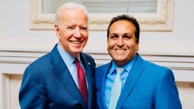 US President Joe Biden and Indian-American entrepreneur Ajay Bhutoria (Twitter) US President Joe Biden and Indian-American entrepreneur Ajay Bhutoria (Twitter)