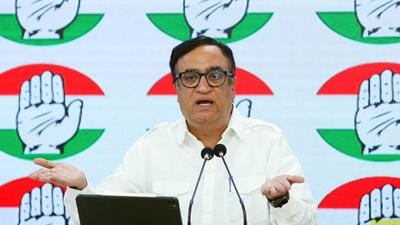 Congress leader Ajay Maken addresses a press conference in New Delhi on Sunday. (ANI)