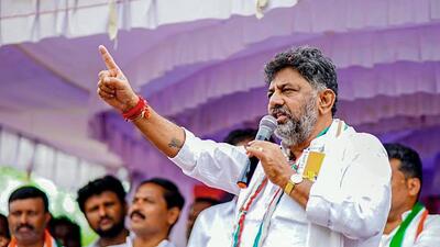 Karnataka Congress Chief DK Shivakumar addressing a public meeting ahead of the state assembly elections, at Kunigal, in Tumakuru. (DK Shivakumar Twitter) Karnataka Congress Chief DK Shivakumar addressing a public meeting ahead of the state assembly elections, at Kunigal, in Tumakuru. (DK Shivakumar Twitter)