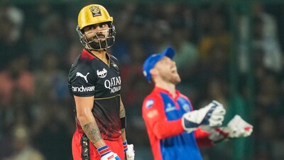 Royal Challengers Bangalore batter Virat Kohli reacts after his dismissal during the IPL 2023 cricket match between Delhi Capitals and Royal Challengers Bangalore (PTI) Royal Challengers Bangalore batter Virat Kohli reacts after his dismissal during the IPL 2023 cricket match between Delhi Capitals and Royal Challengers Bangalore (PTI)