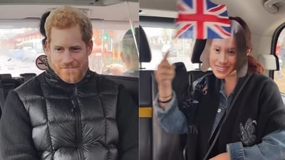 Twinkle Khanna shared a video of herself with a Meghan Markle mask. Twinkle Khanna shared a video of herself with a Meghan Markle mask.