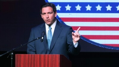 ROTHSCHILD, WISCONSIN - MAY 06: Florida Governor Ron DeSantis speaks to guests at the Republican Party of Marathon County Lincoln Day Dinner annual fundraiser on May 06, 2023 in Rothschild, Wisconsin. Although he has not yet announced his candidacy, DeSantis is expected to be among the top contenders vying for the Republican presidential nomination next year. Scott Olson/Getty Images/AFP (Photo by SCOTT OLSON / GETTY IMAGES NORTH AMERICA / Getty Images via AFP) (Getty Images via AFP) ROTHSCHILD, WISCONSIN - MAY 06: Florida Governor Ron DeSantis speaks to guests at the Republican Party of Marathon County Lincoln Day Dinner annual fundraiser on May 06, 2023 in Rothschild, Wisconsin. Although he has not yet announced his candidacy, DeSantis is expected to be among the top contenders vying for the Republican presidential nomination next year. Scott Olson/Getty Images/AFP (Photo by SCOTT OLSON / GETTY IMAGES NORTH AMERICA / Getty Images via AFP) (Getty Images via AFP)