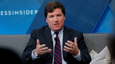 FILE PHOTO: Fox personality Tucker Carlson speaks at the 2017 Business Insider Ignition: Future of Media conference in New York, U.S., November 30, 2017. (REUTERS)